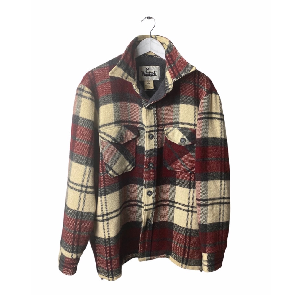 WOOLRICH Vtg Plaid Cream Jacket sz Large